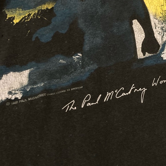 Vintage Paul McCartney World Tour 1989-90 Single Stitch crop neck Shirt Beatles - Picture 4 of 4